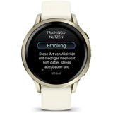 Garmin Venu 4 - 41 mm, Smartwatch Beige/Lunargold, Silikon-Armband in Bone