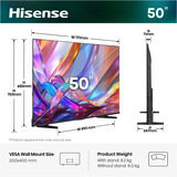 Hisense 50E7S Hi-QLED-Fernseher 126 cm (50 Zoll), schwarz, UltraHD/4K, Triple Tuner