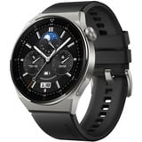 Huawei Watch GT 3 Pro Titanium, Smartwatch titan, 46mm, Armband: schwarzes Fluorelastomer-Armband