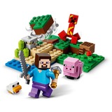 LEGO 21177 Minecraft Der Hinterhalt des Creeper, Konstruktionsspielzeug Spielzeugset mit Steve, Schweinchen- und Kükenfiguren, Kinderspielzeug ab 7 Jahren mit Minifiguren