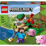 LEGO 21177 Minecraft Der Hinterhalt des Creeper, Konstruktionsspielzeug Spielzeugset mit Steve, Schweinchen- und Kükenfiguren, Kinderspielzeug ab 7 Jahren mit Minifiguren