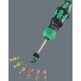 Wera Kraftform Kompakt 20 RA-R mit Tasche, Bit-Satz schwarz/grün, 6-teilig, 1/4", mit Ratschenfunktion und Rapidaptor Schnellwechselfutter