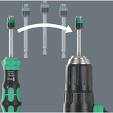 Wera Kraftform Kompakt 20 RA-R mit Tasche, Bit-Satz schwarz/grün, 6-teilig, 1/4", mit Ratschenfunktion und Rapidaptor Schnellwechselfutter
