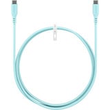 goobay USB 2.0 Silikonkabel türkis, USB-C Stecker > USB-C Stecker türkis, 1,5 Meter, PD 60 Watt