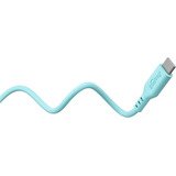 goobay USB 2.0 Silikonkabel türkis, USB-C Stecker > USB-C Stecker türkis, 1,5 Meter, PD 60 Watt