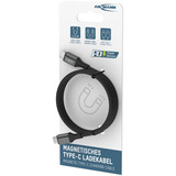 Ansmann Silikonkabel USB-C auf USB-C schwarz, magnetisch, 120cm