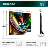 Hisense 55UR8DS RGB MiniLED, LED-Fernseher 139 cm (55 Zoll), schwarz/dunkelgrau, UltraHD/4K, Hi-View AI Engine RGB, 180Hz Panel