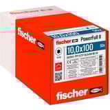 fischer Holzbauschraube PowerFull II 10,0x100 Senkkopf TX VG 50 Stück, Vollgewinde, verzinkt