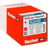 fischer Holzbauschraube PowerFull II 10,0x100 Senkkopf TX VG 50 Stück, Vollgewinde, verzinkt