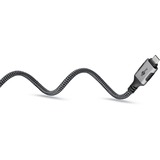 goobay Ethernet-Kabel USB-C 3.2 Gen2 Stecker > RJ-45 Stecker, LAN-Adapter schwarz/silber, 1,5 Meter, geflochtener Textilmantel