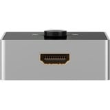 goobay Manuelle HDMI-Umschaltbox 2 auf 1 (4K @ 60Hz), HDMI Switch schwarz/silber