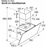 Bosch DWK85DK60 Serie 2, Dunstabzugshaube schwarz, 80 cm