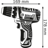 Bosch Professional Akku-Bohrschrauber GSR 12V-15 Professional solo, 12Volt blau/schwarz, ohne Akku und Ladegerät, L-BOXX