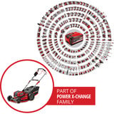 EINHELL Professional Akku-Rasenmäher GP-CM 36/52 S Li BL, 36Volt (2x18Volt) rot/schwarz, 4x Li-Ionen Akku 5,2Ah, mit Hinterradantrieb Vario Speed