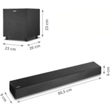 Medion Life S61022 Dolby Atmos Soundbar schwarz, Bluetooth, Funk-Subwoofer