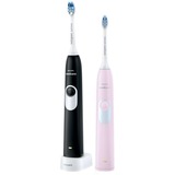 Philips Sonicare 2 Series Gesundes Zahnfleisch HX6232/41, Elektrische Zahnbürste schwarz/rosa, inkl. 2. Handstück