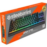 SteelSeries Apex 3 TKL, Gaming-Tastatur schwarz, DE-Layout, Rubberdome