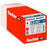 fischer Holzbauschraube PowerFull II 6,0x140 ZK TX VG 100 Stück, Vollgewinde, verzinkt