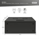 Digitus Wandgehäuse, SOHO, unmontiert - 540x400 mm (BxT) , IT-Schrank schwarz, 4 Höheneinheiten