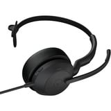 Jabra Evolve2 50, Headset schwarz, Microsoft Teams Version, Bluetooth 5.2, USB-C und USB-A, Mono