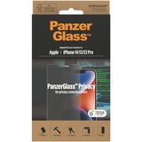 PanzerGlass Classic Fit Privacy Bildschirmschutz, Schutzfolie transparent, iPhone 14, 13, 13 Pro