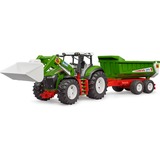 bruder 03452 Roadmax Traktor mit Frontlader und Kippanhänger, Spielfahrzeug 