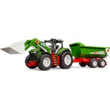 bruder 03452 Roadmax Traktor mit Frontlader und Kippanhänger, Spielfahrzeug 