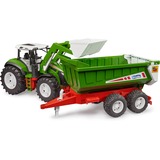 bruder 03452 Roadmax Traktor mit Frontlader und Kippanhänger, Spielfahrzeug 