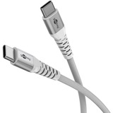 goobay Supersoftes USB 2.0 Textilkabel, USB-C Stecker > USB-C Stecker weiß, 1 Meter