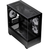 Aerocool P300D-G-BK-v1, Tower-Gehäuse schwarz, Tempered Glass x 2