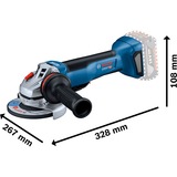 Bosch Akku-Winkelschleifer GWS 18V-10 P Professional solo, Ø 125mm blau/schwarz, ohne Akku und Ladegerät