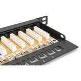 Digitus CAT 6, Klasse E Patchpanel, 24 Port schwarz, 1 HE