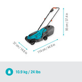GARDENA Akku-Rasenmäher EasyMax 32/18V P4A solo, 18Volt türkis/grau, ohne Akku und Ladegerät, POWER FOR ALL ALLIANCE