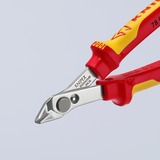 KNIPEX Electronic Super Knips 78 06 125, Elektronik-Zange rot/gelb, mit Öffnungsfeder und Öffnungsbegrenzung