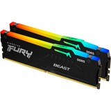 Kingston FURY DIMM 16 GB DDR5-4800 Kit, Arbeitsspeicher KF548C38BBAK2-16, Fury Beast RGB, XMP