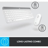 Logitech MK470 Slim Combo, Desktop-Set weiß, DE-Layout, Scissor-Switch