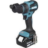 Makita Akku-Bohrschrauber mit Wechselkopfsystem DDF491ZJ01, 18Volt blau/schwarz, ohne Akku und Ladegerät, mit vier verschiedenen Aufsätzen