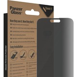 PanzerGlass Classic Fit Privacy Bildschirmschutz, Schutzfolie transparent, iPhone 14 Pro Max