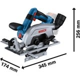 Bosch Akku-Handkreissäge GKS 18V-57-2 Professional blau/schwarz, 2x Li-Ion Akku ProCORE18V 5,5Ah, in L-BOXX