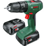 Bosch Heimwerken & Garten Akku-Schlagbohrschrauber EasyImpact 18V-40+ Zubehörset grün/schwarz, 2x Li-Ionen Akku 2,0Ah, POWER FOR ALL ALLIANCE