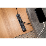Brennenstuhl Ecolor Steckdosenleiste 4-fach, 2x USB-C schwarz, 1,5 Meter Kabel, USB-C, mit Sicherheitsschalter