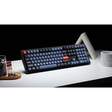 Keychron Q6 Knob, Gaming-Tastatur schwarz/blaugrau, DE-Layout, Gateron G Pro Brown, Hot-Swap, Aluminiumrahmen, RGB