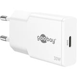 goobay USB-C PD GaN Schnellladegerät Slim (30 W) weiß