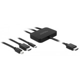 DeLOCK USB-C + HDMI + Mini-DisplayPort (Stecker) > 4K HDMI (Stecker), Adapter schwarz