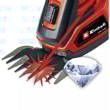 EINHELL Power X-Change Akku-Grasschere/ -Strauchschere GE-CG 18/100 Li T, 18Volt rot/schwarz, Li-Ionen Akku 2,5Ah, mit Teleskop-Stiel