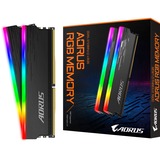 GIGABYTE DIMM 16 GB DDR4-3333 (2x 8 GB) Dual-Kit, Arbeitsspeicher schwarz, GP-ARS16G33, AORUS RGB, INTEL XMP