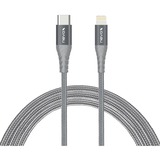 Nevox USB 2.0 Adapterkabel, USB-C Stecker > Lightning Stecker silber/grau, 2 Meter, PD, gesleevt