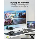 goobay USB Adapterkabel, USB-C Stecker > DisplayPort Stecker, 4K 60Hz schwarz/silber, 3 Meter, Textilkabel
