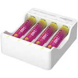 Ansmann Lithium-Ladegerät Pure Power Set 4× Micro AAA Akkus und Lademodul weiß/mehrfarbig