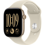Apple Watch Series 12, Smartwatch gold, Aluminium, 46 mm, Sportarmband Sand S/M, Cellular